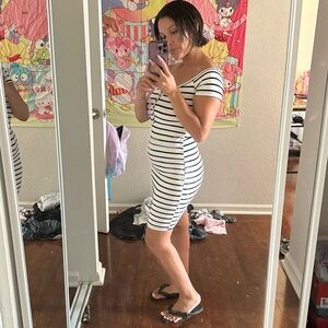 Striped Black and White Dress